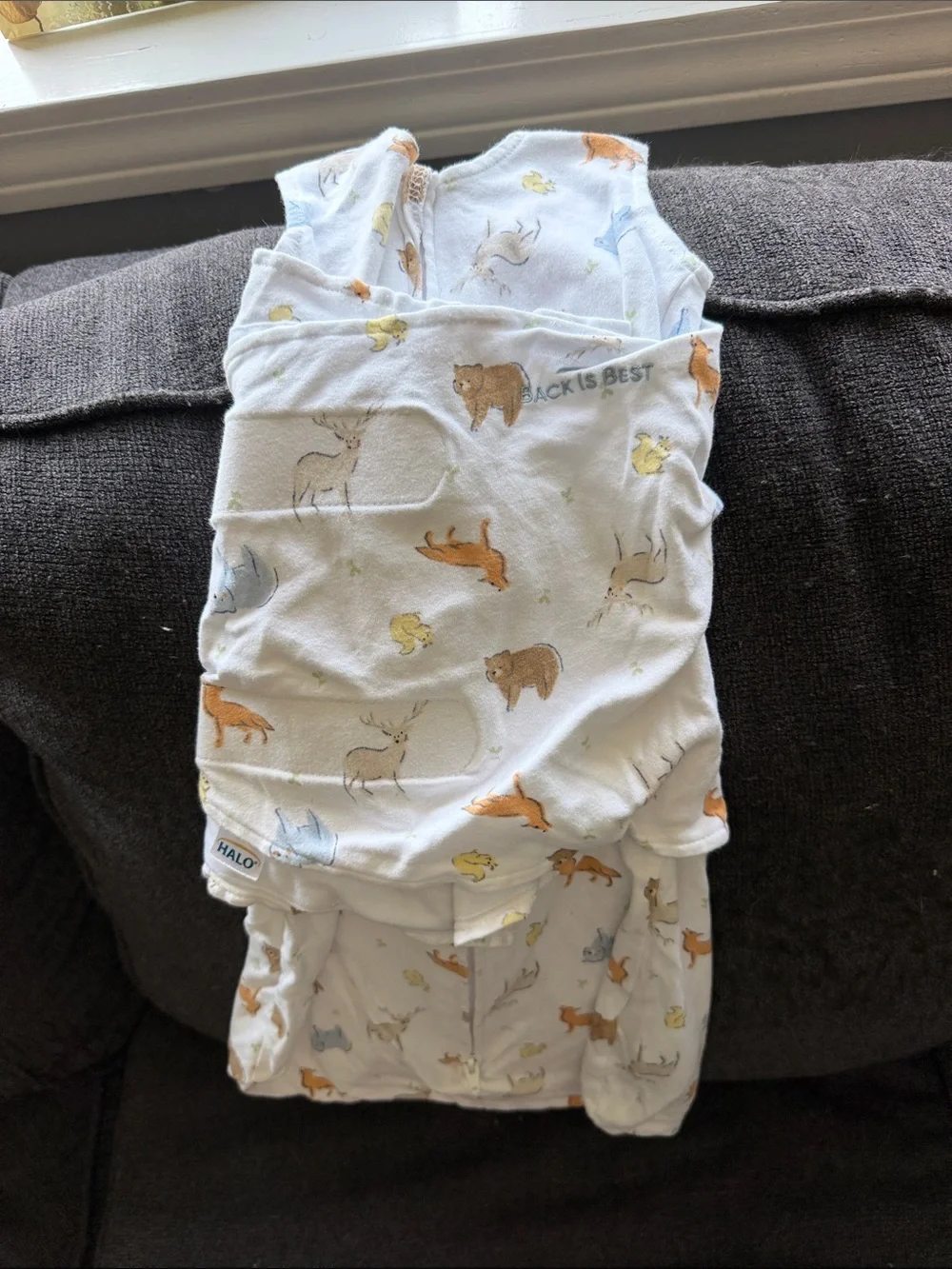 Halo White Sleep Sack with Brown, Orange and Yellow Woodland Animals